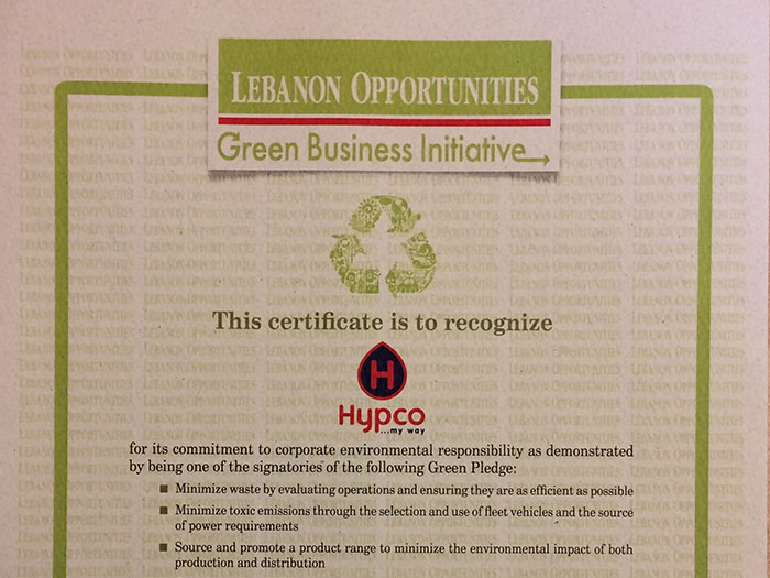 Hypco Certified by the Green Business Initiative